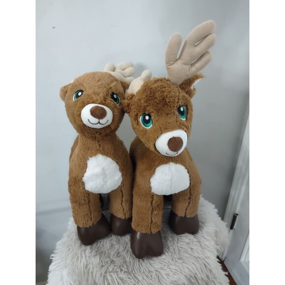 Build a Bear Dasher Reindeer Stuffed Animal Christmas Plush Toy Lot Of 2 - Picture 1 of 10